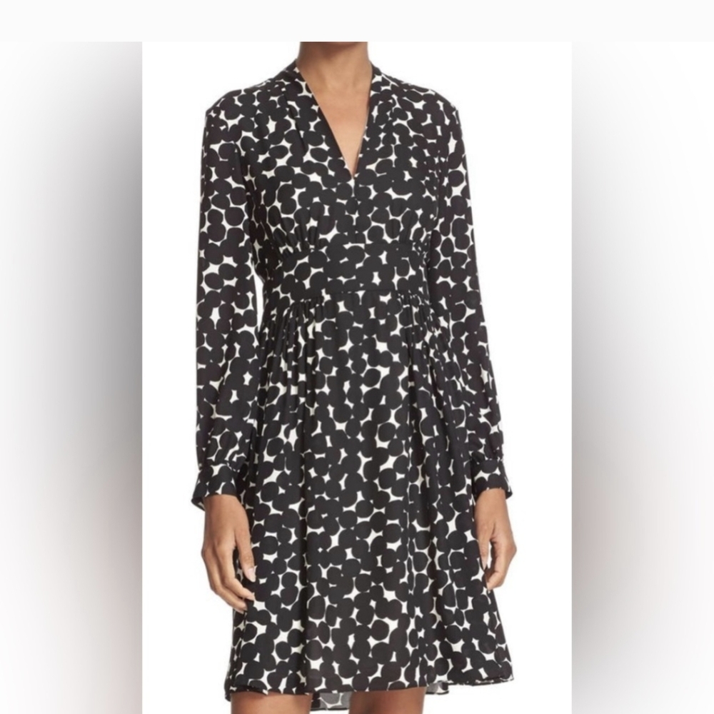 Kate Spade Size 6 Black and White Polka Dot Dress
